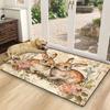 VIKAMA Vintage Rabbit Floral Doormat Front Door Non-Slip Welcome Mat Bedroom & Kitchen Rug Easter Home Decor