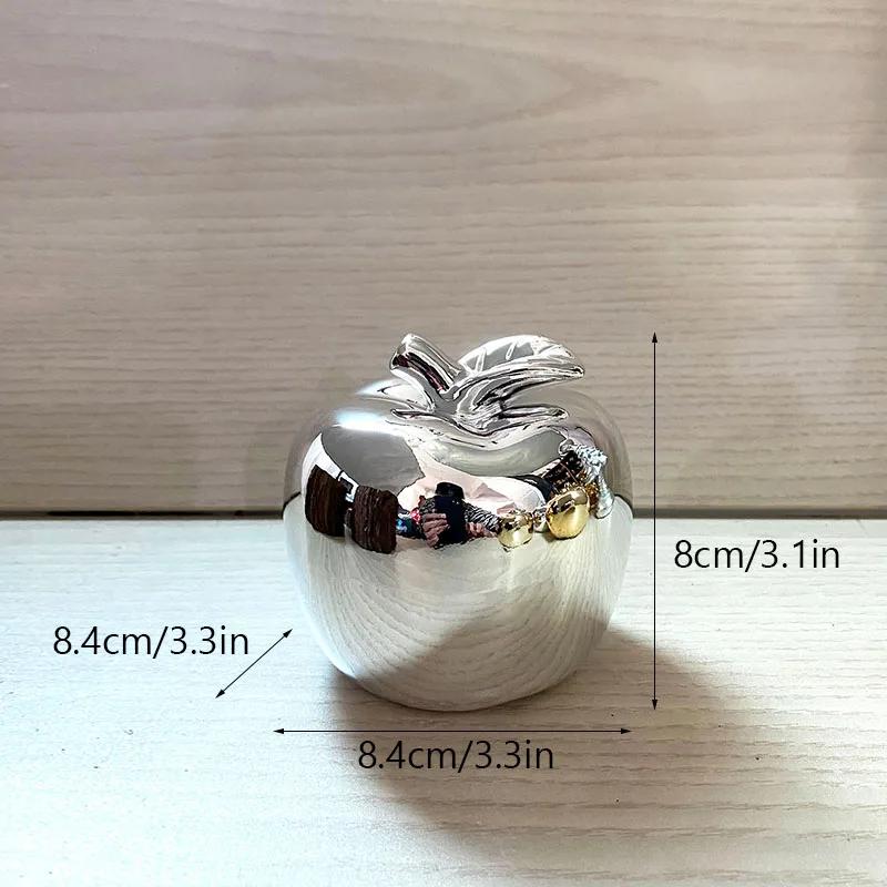 

1 шт. Керамические золотые фигурки яблок для интерьера, европейские украшения для фруктов, украшения для домашнего офиса, аксессуары для декора рабочего стола