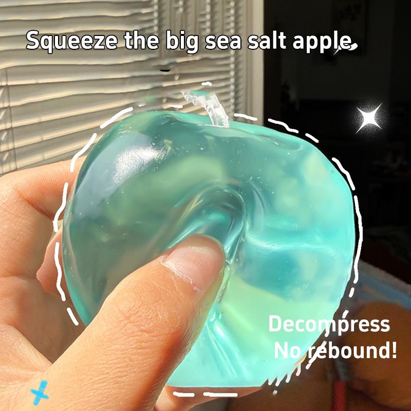 Clear Apple Squishy Pinch Toy Slow Rebound Green Apple Handmade Squeeze Toy Ball Stress Relief Venting Decompressing Apples Ball