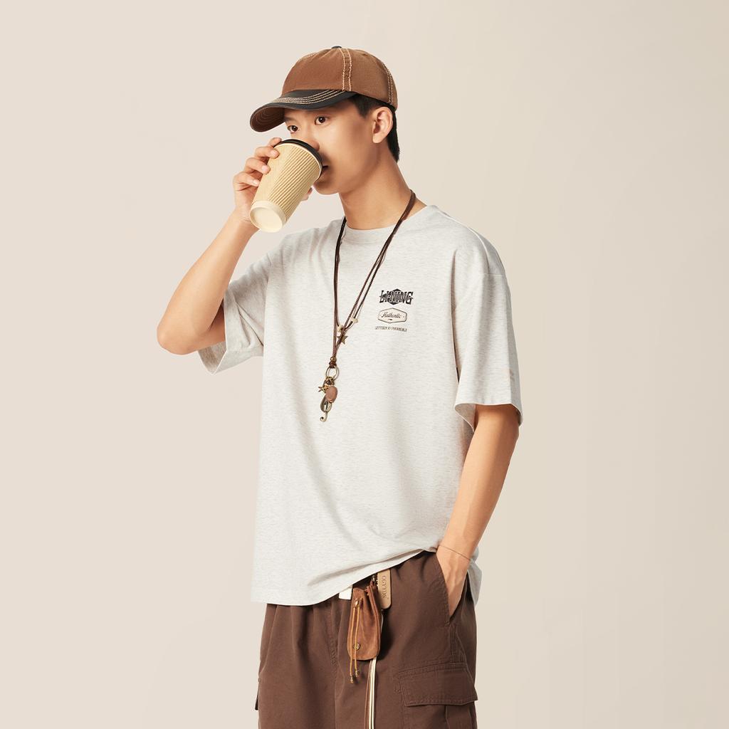 Li Ning Sports Lifestyle Series Casual Fashion Simple Ice Silk Cool Comfortable Versatile Breathable Summer Short Sleeve T-Shirt AHSV257-8