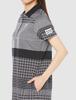Short Sleeve Dress Patchwork Panel Pique Jacquard 1 [Pearly Gates] Women's / 055-3124206 121_Navy [M]