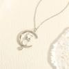 Zircon Crescent Moon Necklace Copper Gold Plated Link Chain Neck Chain  Party Favors