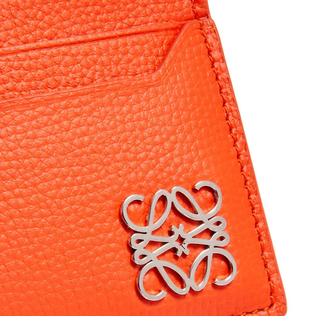 Loewe 24 Spring Summer Collection Anagram Embossed Four Slot Pebble Grain Leather Card Holder Women card holder Bright-Orange C821075X04-5959