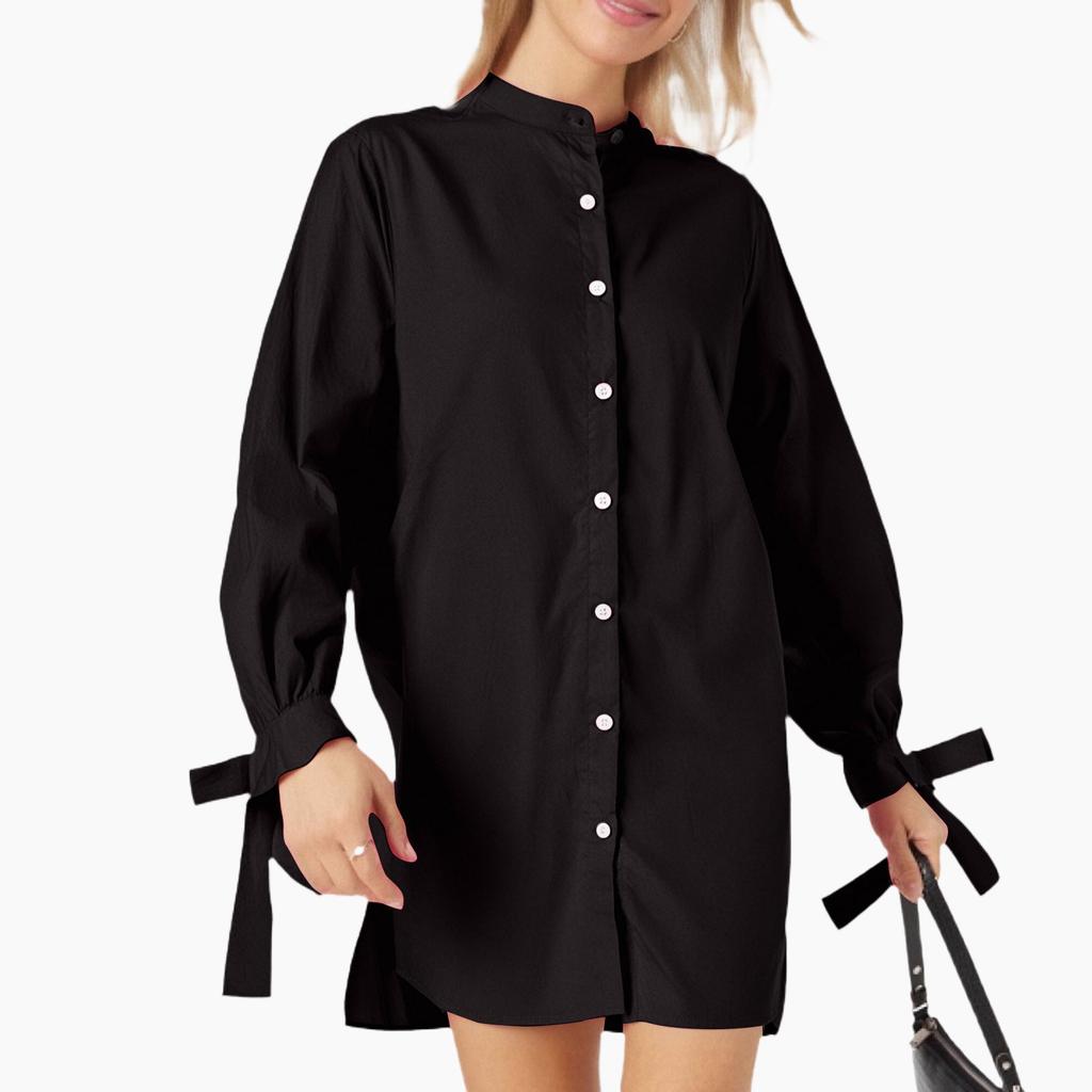 Women's Casual Fashion Solid Color Single Breasted Cardigan Long Sleeved T-Shirt Shirt Jacket