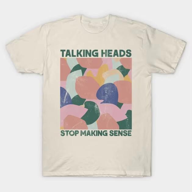 Talking Heads Original Retro Fan Art T-Shirt Trendy Brand Flower and Versatile T-shirt All-purpose T-shirt for Women and Men