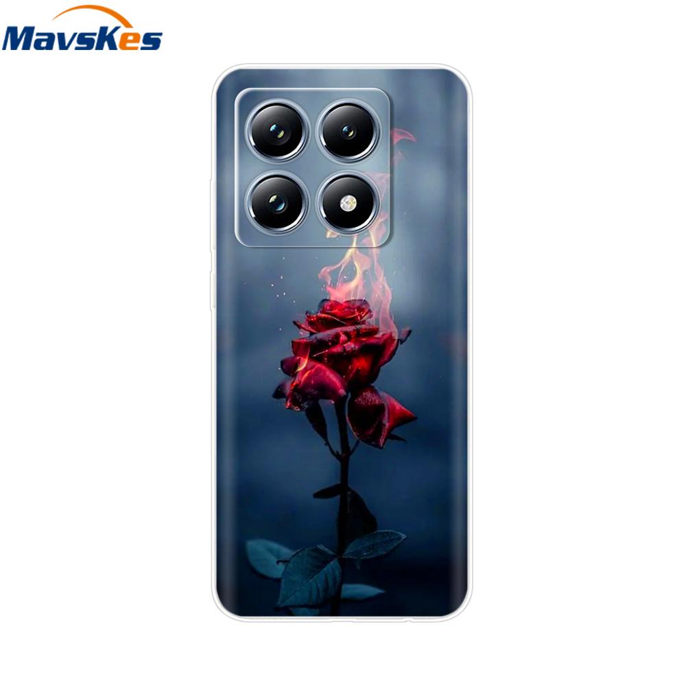For Xiaomi 14T 5G Case Cute Soft Transparent TPU Painted Silicone Cover For Xiaomi 14T Pro 5G 2024 Mi14T Phone Cases Coque Funda