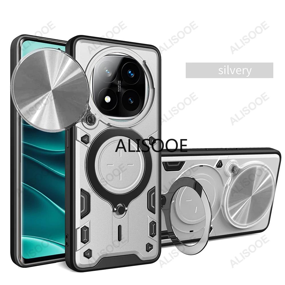

Slide Camera Funda for Redmi Note 14 / 14 Pro Plus 5G Global Case Ring Stand Protect Cover for Xiaomi Redmi Note 14 Pro 5G Capa Redmi Note 14 Pro 4G срібний