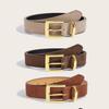 Pu Fashion Womens Leather Belt With Metallic Buckle For Casual And Office Wear