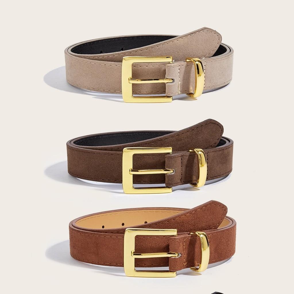 Pu Fashion Womens Leather Belt With Metallic Buckle For Casual And Office Wear