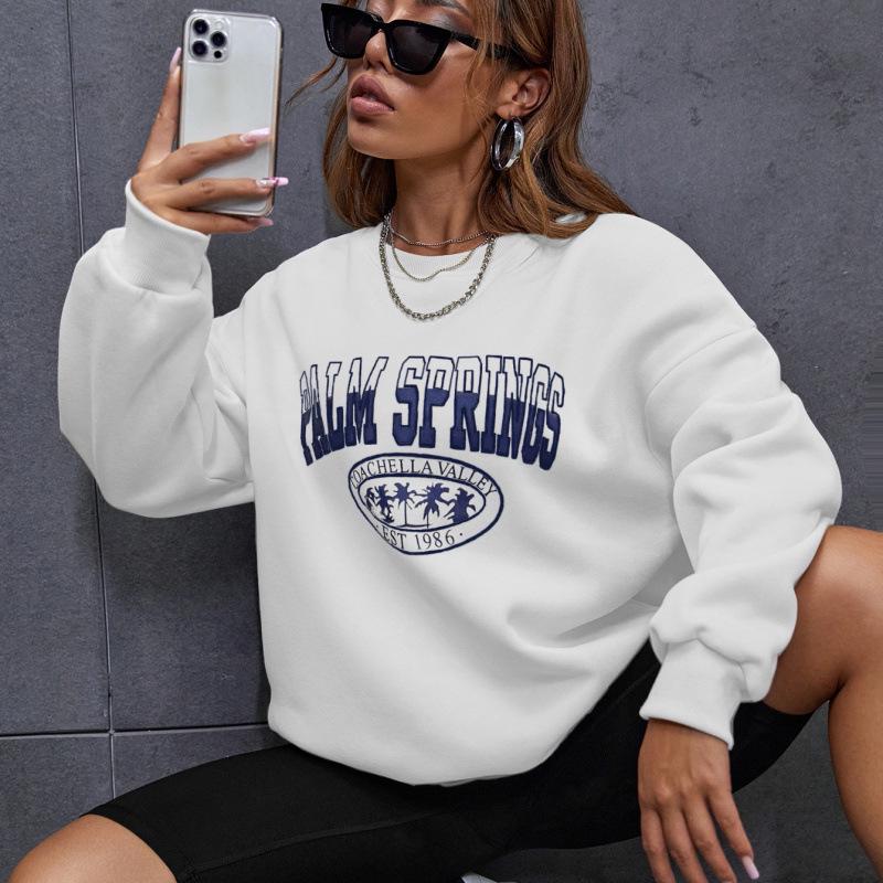 Spring Letter Print Women's Hoodie - Fashion Casual Top for Spring and Autumn