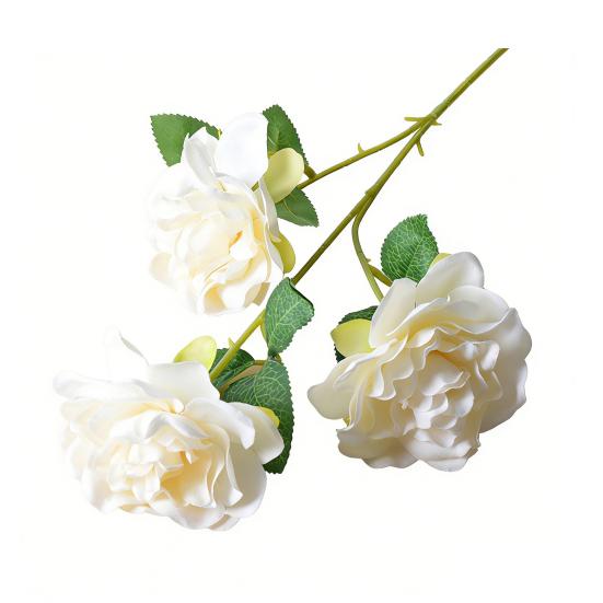 

3 Heads Blooms Artificial Gardenia Flower Realistic Faux Gardenias Flower Bouquet for Vase Table Decor Fake Silk Flower Stem for DIY Party Wedding білий