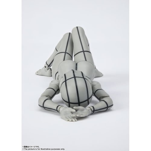 TAMASHII NATIONS S.H.Figuarts Body-chan - Kentaro Yabuki - Edition Wireframe (Gray Color Ver.) (Rerelease) Approximately 135mm PVC & ABS Painted Movab