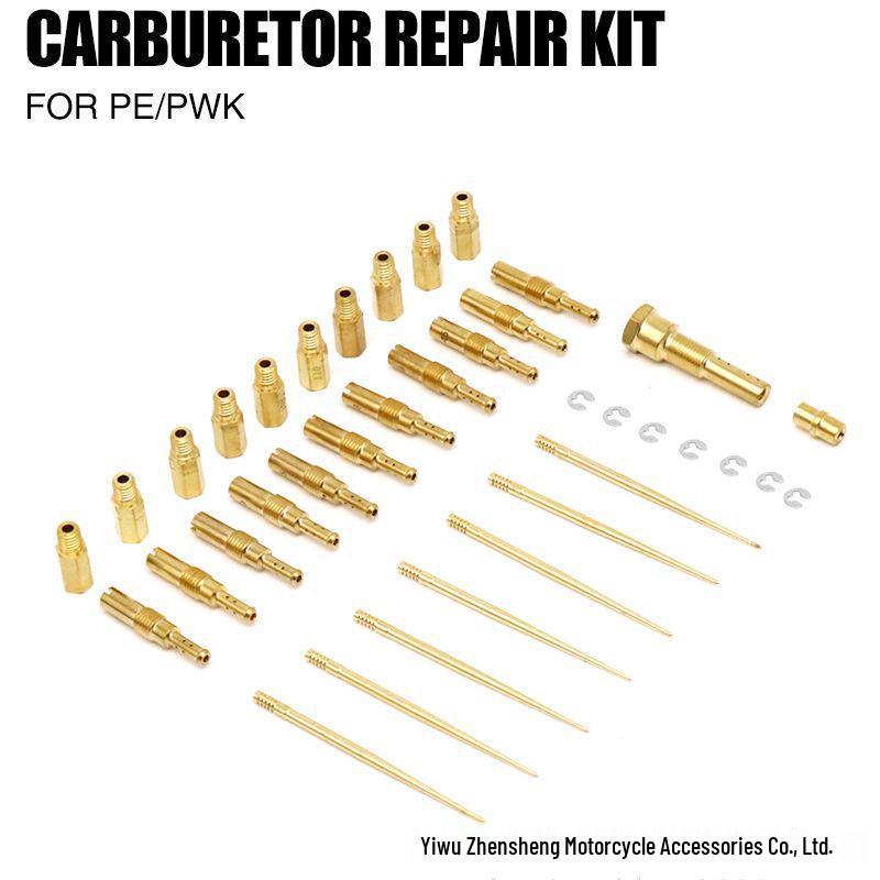 

KEIHIN PWK PE28 Carburetor Adjustment Kit: 21-34 Main & Pilot Jets, Needles, Jet Holder, 30 pcs Kit with 18 Main & Pilot Jet Holes (30pcs)