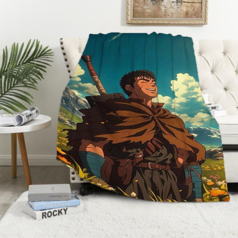 1 pezzo Giappone Anime Berserk Coperta Microfibra Biancheria da Letto Coperta da Campeggio Lusso Soffice Portatile Ufficio Ipoallergenica Flanella