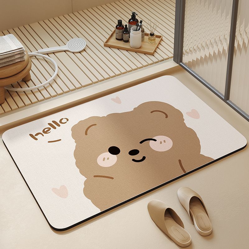 Cream Wind Diatom Mud Floor Mat Bathroom Water-Absorbing Quick-Drying Floor Mat Household Bathroom Door Non-Slip Easy To Take Care Of Floor Mat