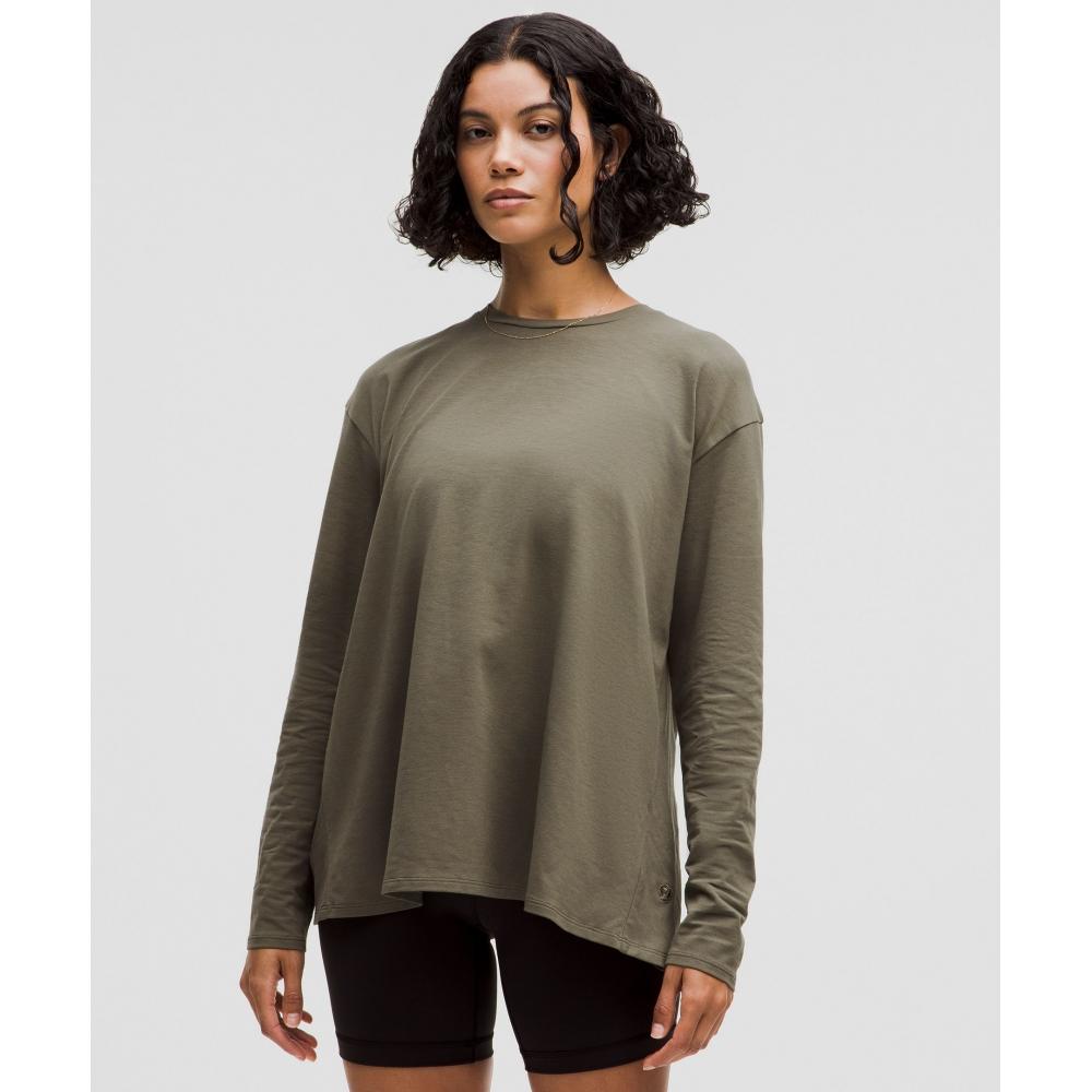 

Lululemon Twist Back Relaxed Fit Long Sleeve Shirt Army Green XXXS