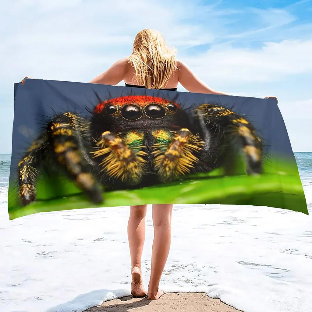 Spider Large Beach Towels,Soft Absorbent Oversized Sheet Quick Dry Sand Free Lightweight Oversized Large Microfiber Beach Towel