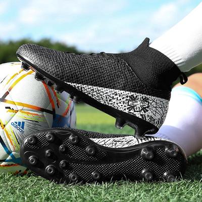 33-46 Unisex Football Boots Lace High Elastic Socks Training Artificial Captain Outdoor Sports Training Football Shoes