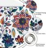 Boho Paisley Floral Shower Curtain, Watercolor Mandala Purple And Blue Flower Pattern Design Bath Curtains For Bathroom