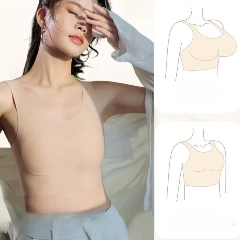 Seamless Invisible Foundation Vest Bra Wire-free Thin Breathable Plus Size Underwear for Women