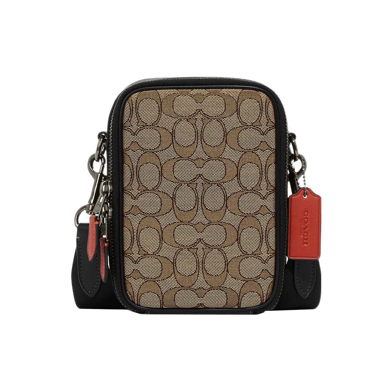 Coach Crossbody Series 19 Logo Print Pebble Leather And Smooth Calfskin Small Shoulder Bag Women crossbody bag Brown CH097-QBV1R Basic Set (Bag+Dust Bag)