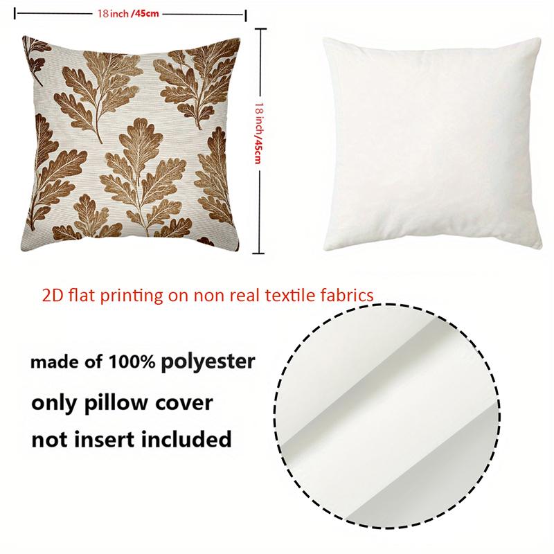 1 Pieces Oak Leaf Patterned Non Real Textile Fabric Pillows Polyester pillowcase, sofa decorative cushion cov Headboard Pillow