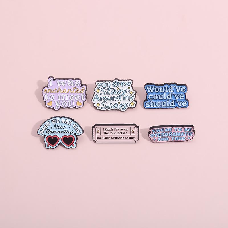 Taylor Swift Creative Brooches: Colorful Metal Badges with Unique English Sentences