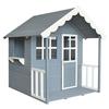 Wooden Children's House - GINGER HOME - Integrated Veranda - Solid Pine Wood - Grey