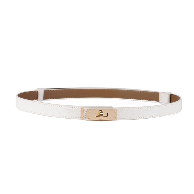 Ladies Belt, Double-Sided Leather High-Quality Waistband Thin Belt With Dress Decoration H Home Double Cowhide Belt Women