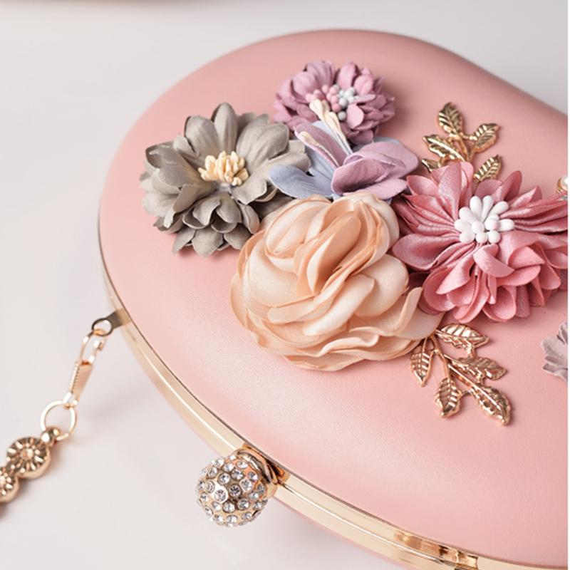 Round White Purses for Woman Flower Luxury Brand Handbag Party Wedding Clutch Female Retro Shoulder Bag for Cell Phone 2025