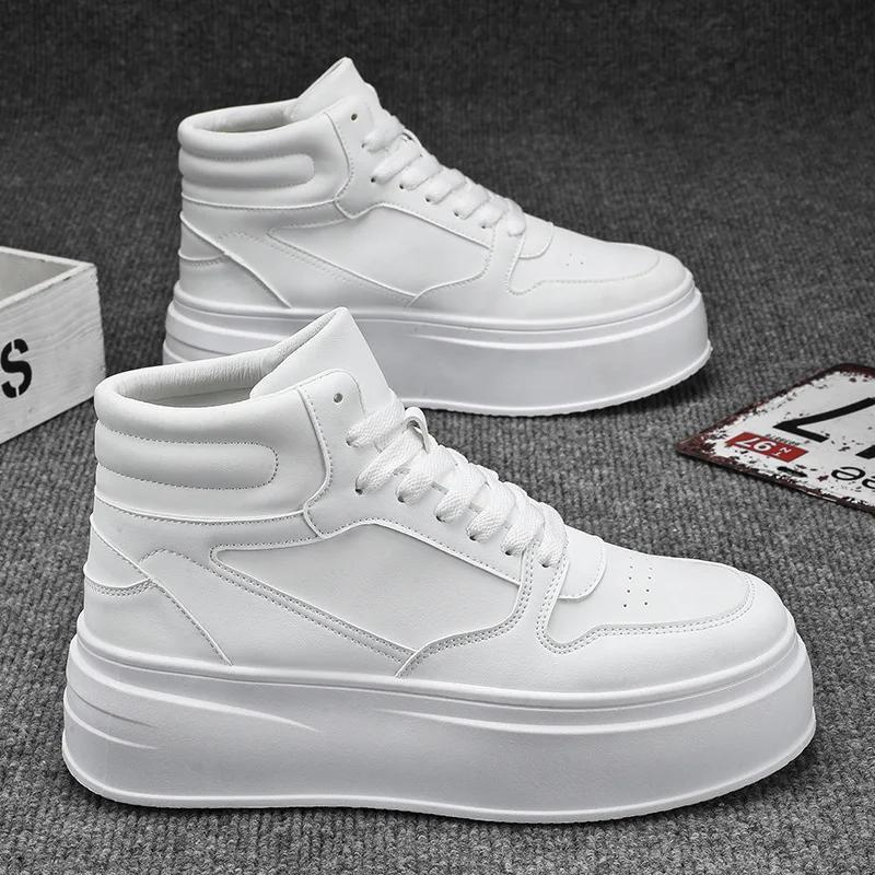 Fashion Men Casual Sneakers Platform Ankle Boots High-top Thick Bottom Sneakers Male Outdoor Basketball Shoes Sport Trainers 2025