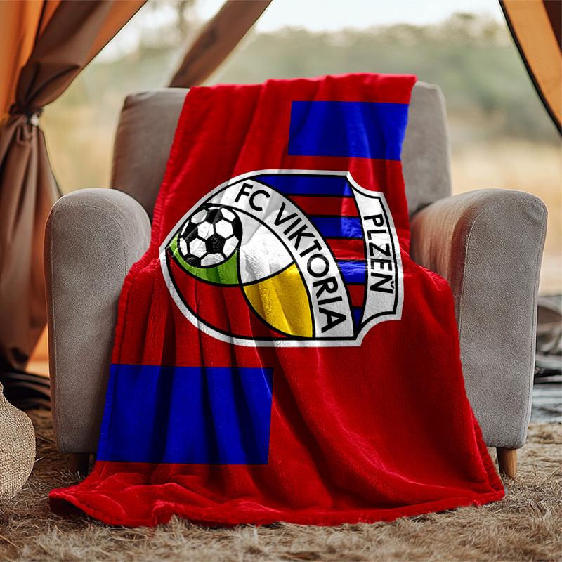 Fc Viktoria Flannel Blanket Soft Warm All-Season Throw, Design for Camping, Car Travel, Hiking Sofa, Bed, Office Perfect Gift for Parties