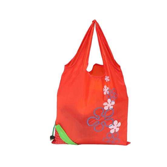 10L Organizer Bag with Handle Item Storage Lightweight Strawberry Folding Grocery Shopping Bag for Lady