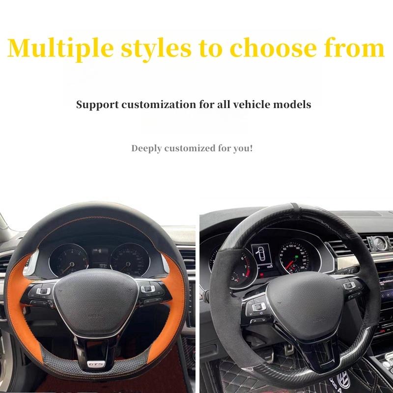 Car Steering Wheel Cover Suede For Volkswagen Golf 7 Mk7 New Polo Jetta Passat Tiguan Steering Wheel Braid Car Accessory