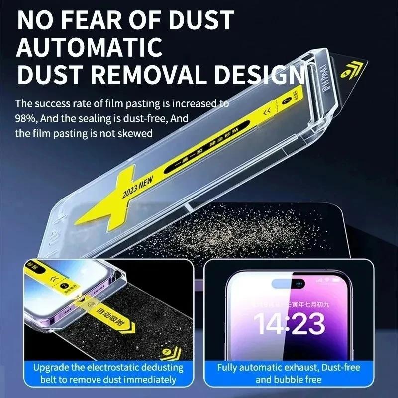 3-5Pcs Dust Free Kit Privacy Anti-Spy HD Clear 9H Tempered Glass For iPhone 15 14 Plus 13 12 11 XS Pro Max X XR Screen Protector