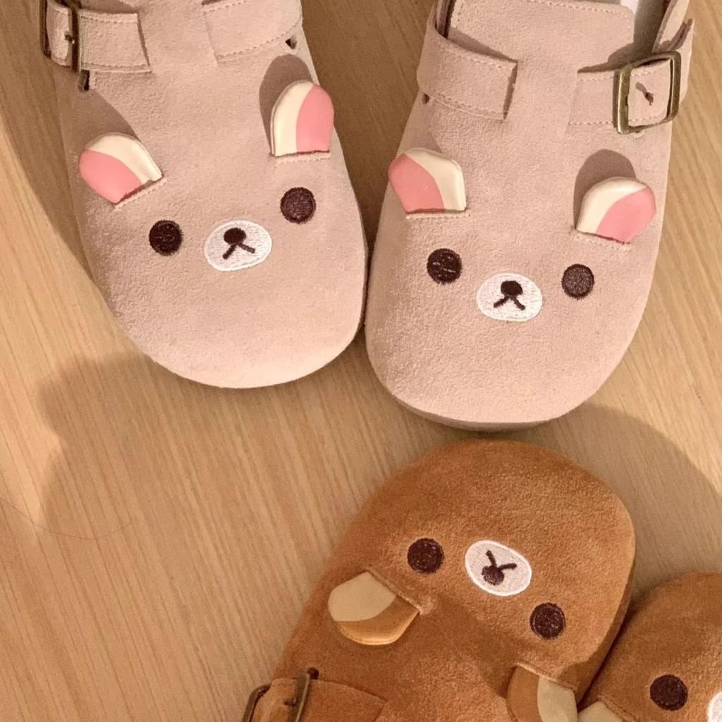 Modne Nowe Buty Damskie Rilakkuma na Grubej Podeszwie Kreskówkowe Retro Anime Periferia Zwiększające Wysokość Słodkie Kapcie Rilakkuma Dropshipping