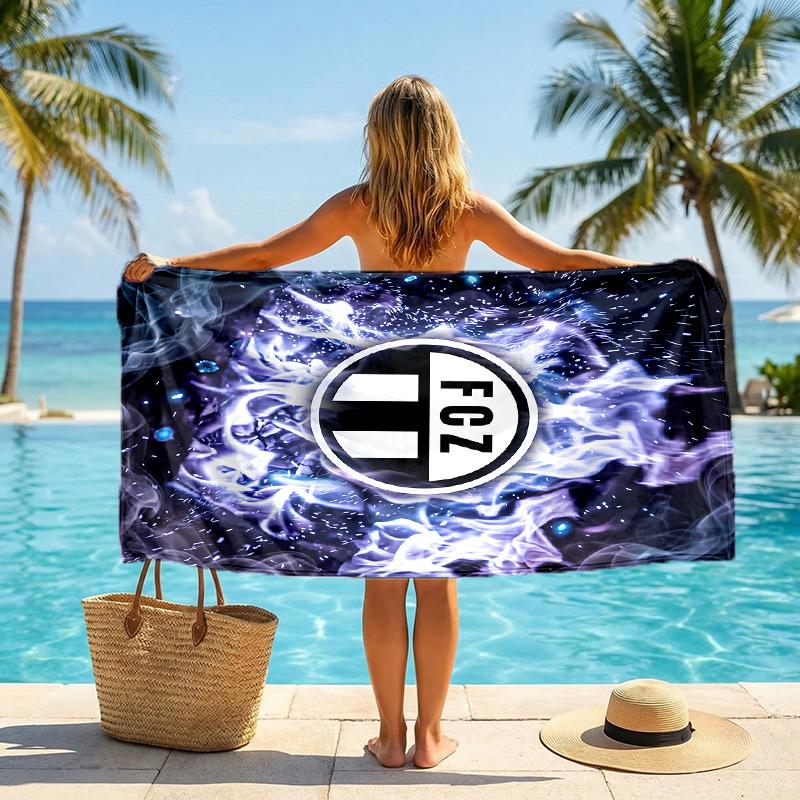 Telo Mare Asciugatura Rapida Stampa FC Zürich Microfibra Assorbente Portatile da Viaggio Asciugamano per Nuoto
