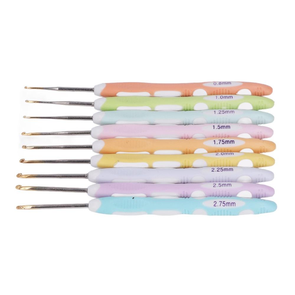9pcs Soft Comfort Grip Handles Crochet Hooks Set Ergonomic Crochet Needles For Knitting Craft