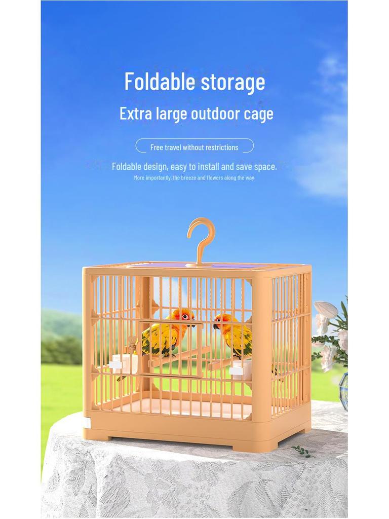 Cușcă mare respirabilă pentru papagali: Vilă spațioasă pentru păsări, exterioară/interioară, cu design portabil