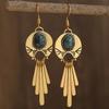 Retro Bohemian New Imitation Turquoise Inspired Elegant Tassel Earrings Fashion Women's Festival Party Jewelry Accessories Gifts