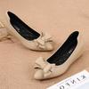 Bean Bean Women's Pointed Toe Mid Heel Wedge Shoes - Soft Sole & Versatile Korean Style for Spring/Autumn 2026.