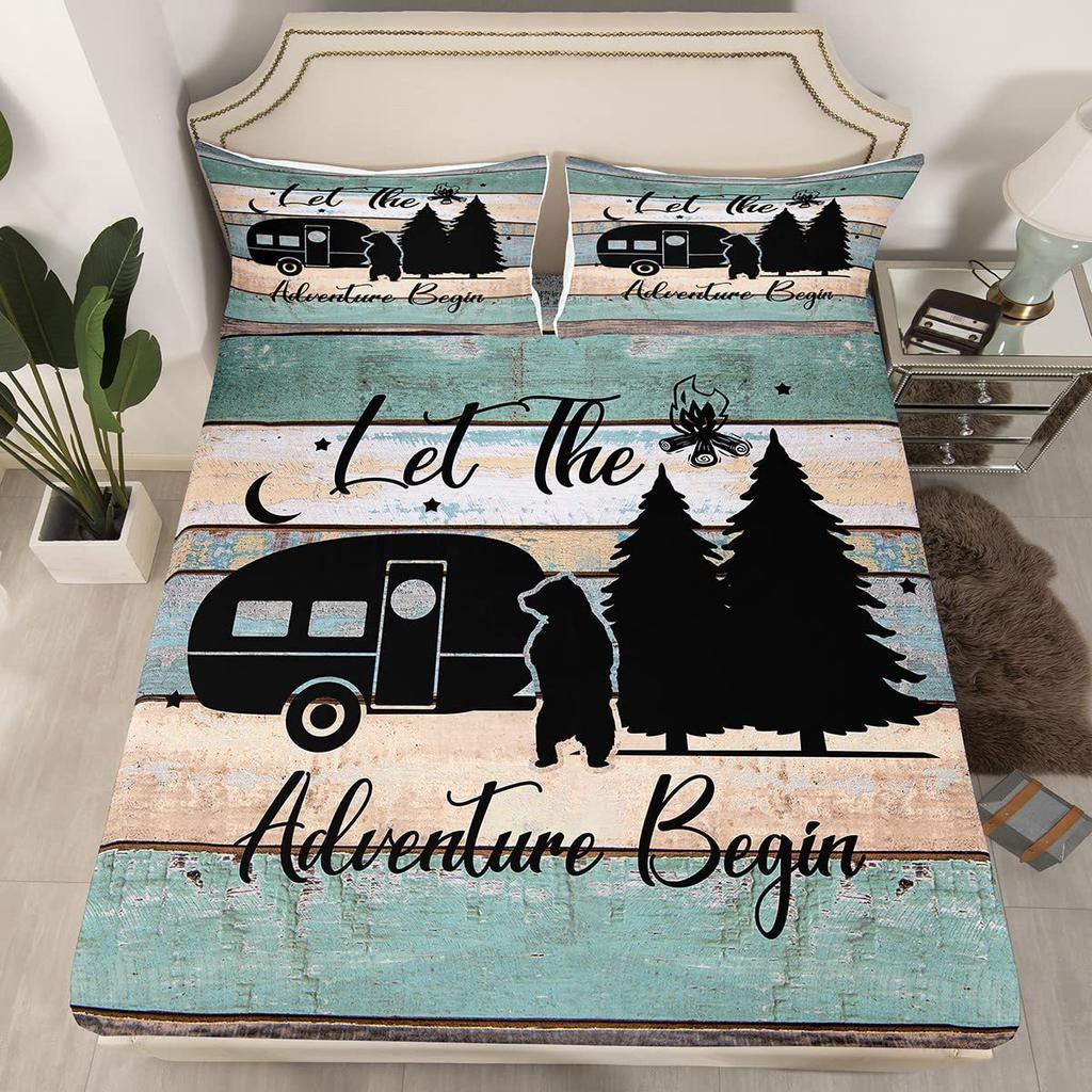 Pink Cow Pattern Bed Hat Three-Piece Digital Printing Bedding Bed Hat Three-Piece Set Children And Adults