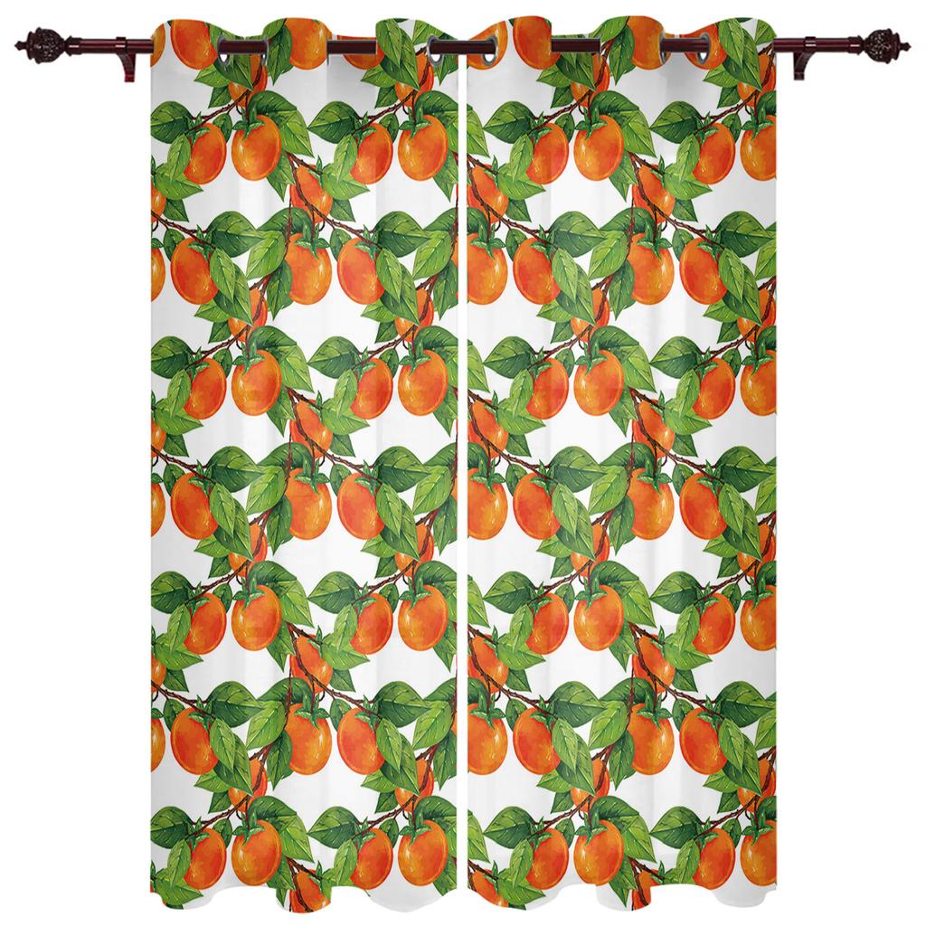 Yellow Fallen Leaves And Fruits Home Decor Window Curtains Bedroom Kitchen Curtain Panel Curtains for Living Room