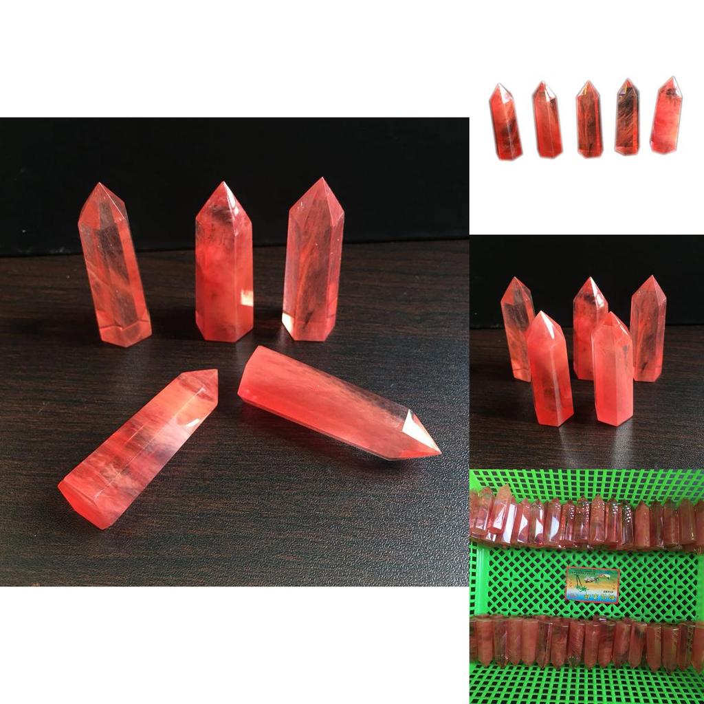 Beautiful Natural Red Quartz Crystal Single Terminated Wand For Healing Decor