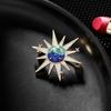 Niche design sense personalized pin silk scarf buckle Korean collar pin dream blue universe star sun brooch