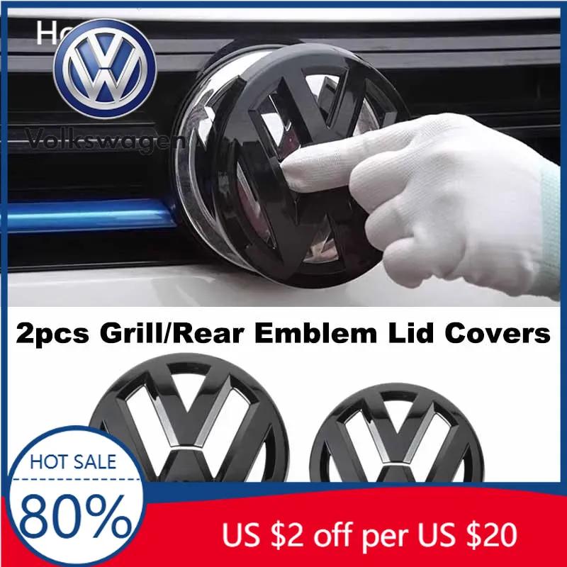 2026 Hot For VOLKSWAGEN VW 2Pcs Front Grill&Rear Emblem Lid Covers Logo Stickers for Volkswagen VW POLO Golf 4-8 MK4-MK8 Sportva