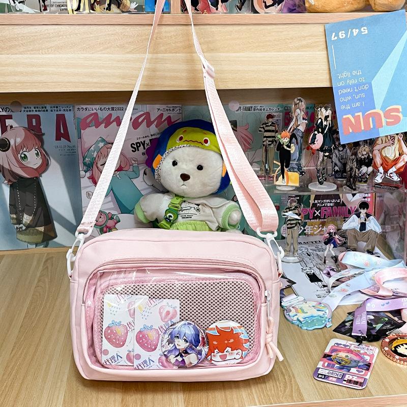 Japanese girl ins transparent pain bag, small food, shoulder messenger bag, women's versatile casual mobile phone small bag