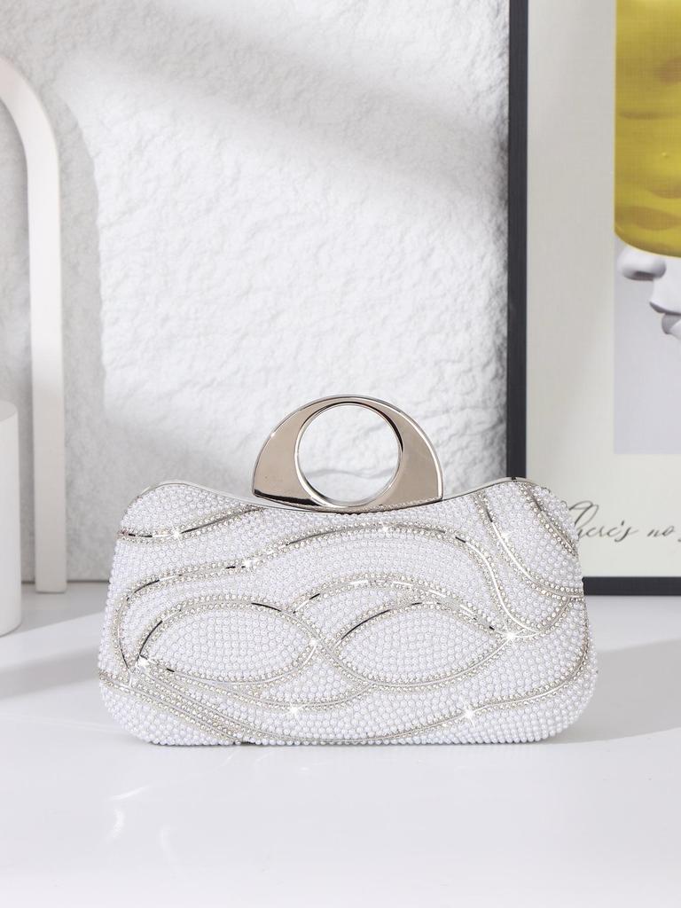Pearl Evening Clutch Bag - Luxury Retro Handbag for Women