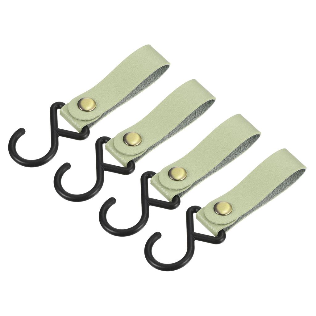 1/2/4pcs Outdoor Camping Triangle S-shaped Hook PU Leather Hook Wind Rope Keychain S Hook Tent PU Clothesline Hook Camping Hook