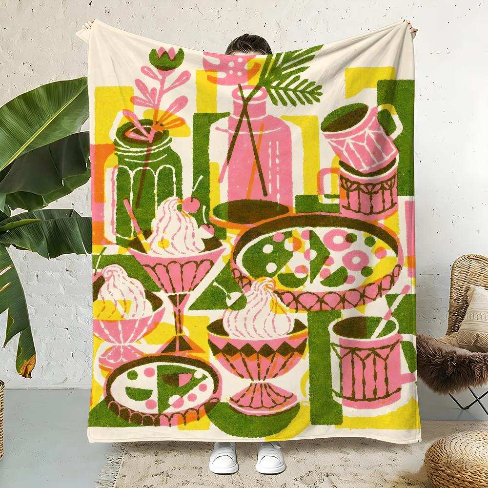 J-JovaneyHollingsworth Throw Flannel Throw Blanket,Bed Home Office Nap Blanket Travel,Camping,Picnic Blanket Soft Decor 75X95CM